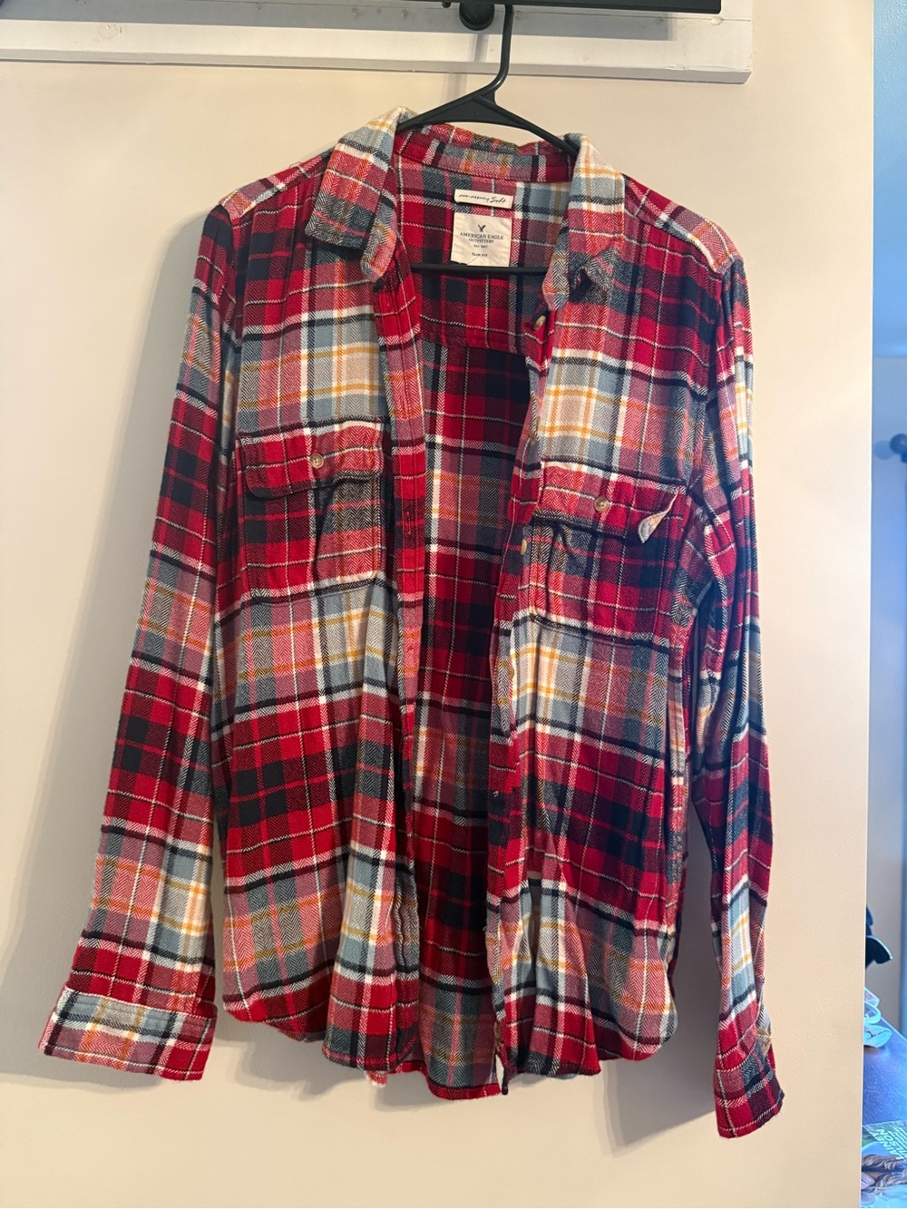 Women’s American Eagle Outfitters Red Plaid Button-Down Shirt